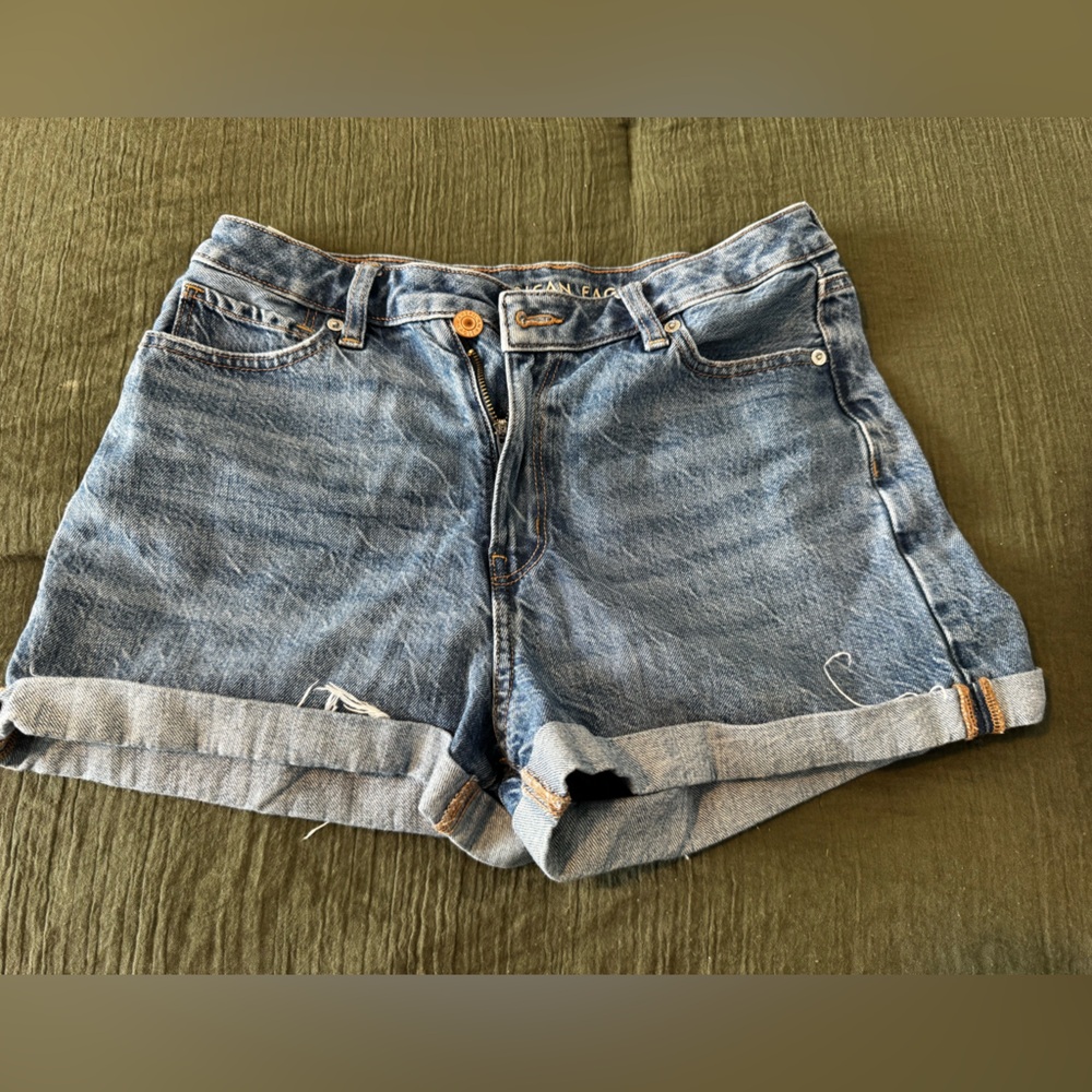 American Eagle Denim Cuffed Cutoff Shorts